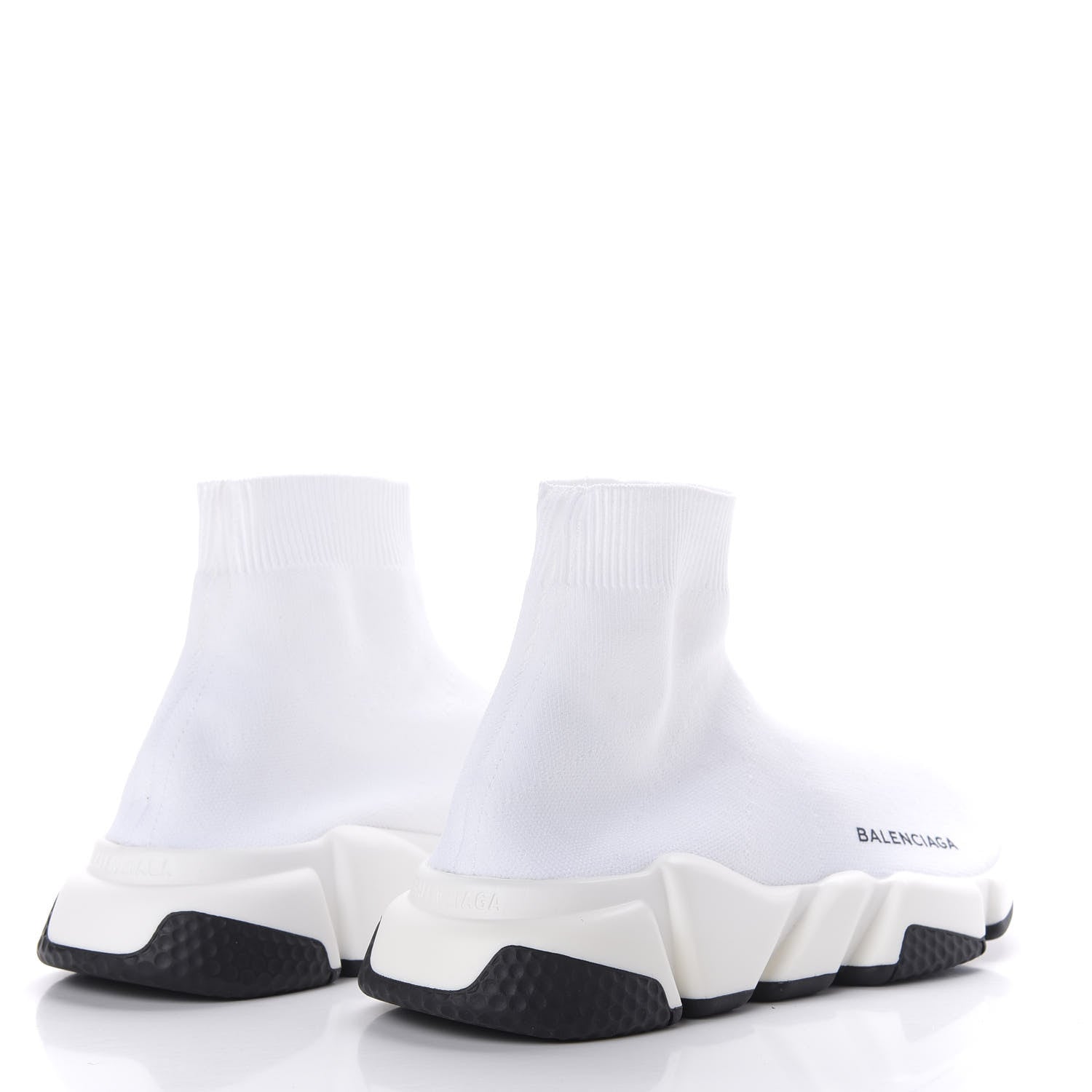 Balenciaga Neoprene Knit Womens Speed Sneakers 37 White Black 4 of 9