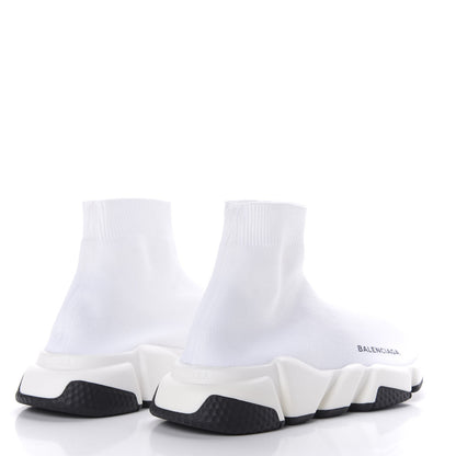 Balenciaga Neoprene Knit Womens Speed Sneakers 37 White Black 4 of 9