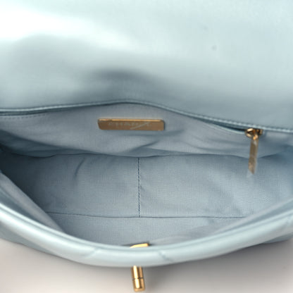 Chanel Lambskin Quilted Medium Chanel 19 Flap Light Blue 5 of 12