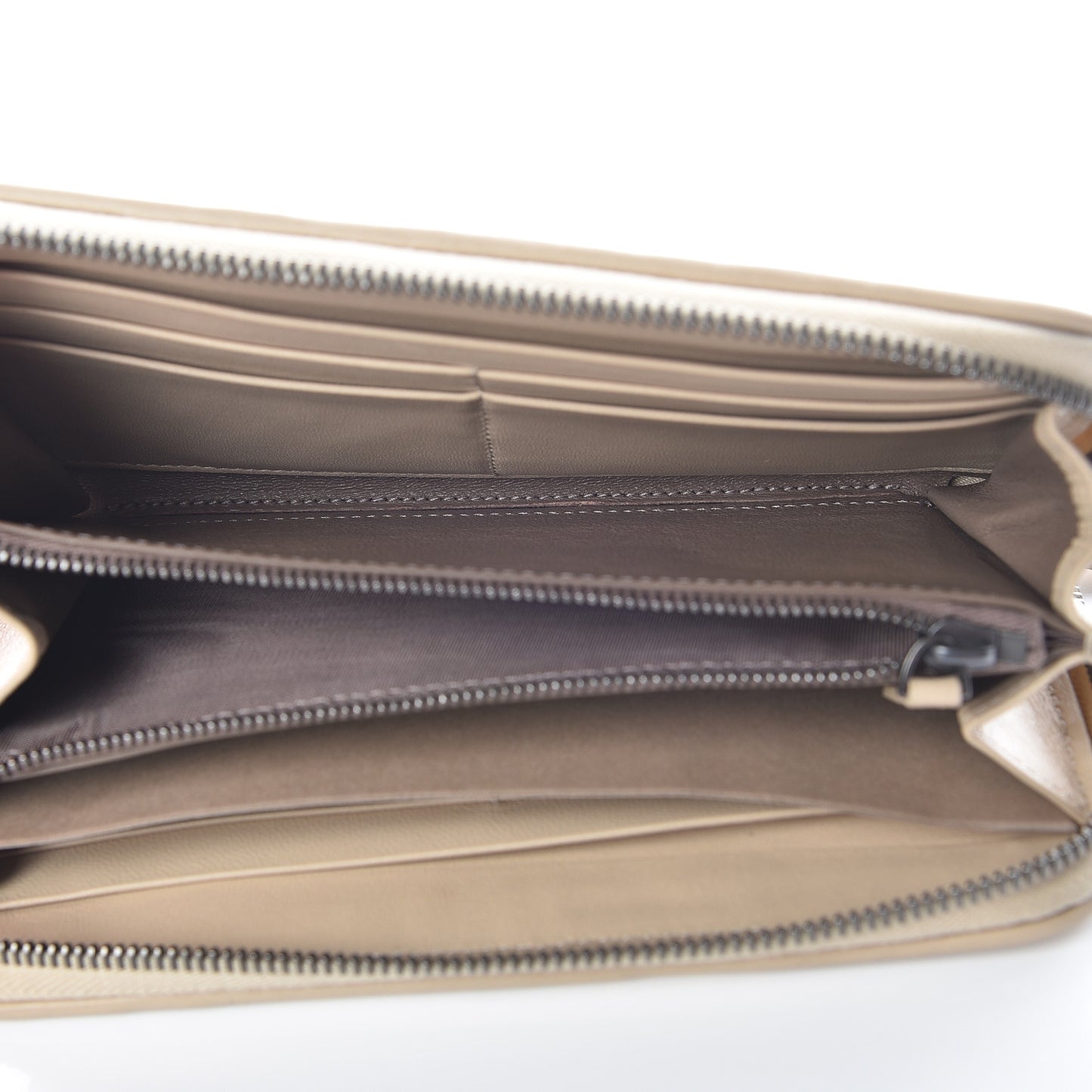 Nappa Intrecciato Zip Around Wallet Mink Multicolor