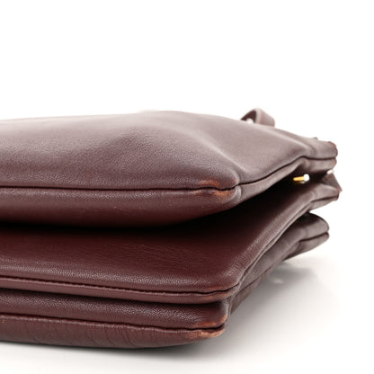 Celine Lambskin Large Trio Crossbody Bag Burgundy 12 of 14