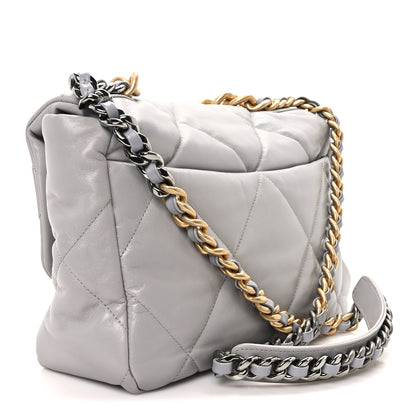 Chanel Lambskin Quilted Large Chanel 19 Flap Grey 2 of 9