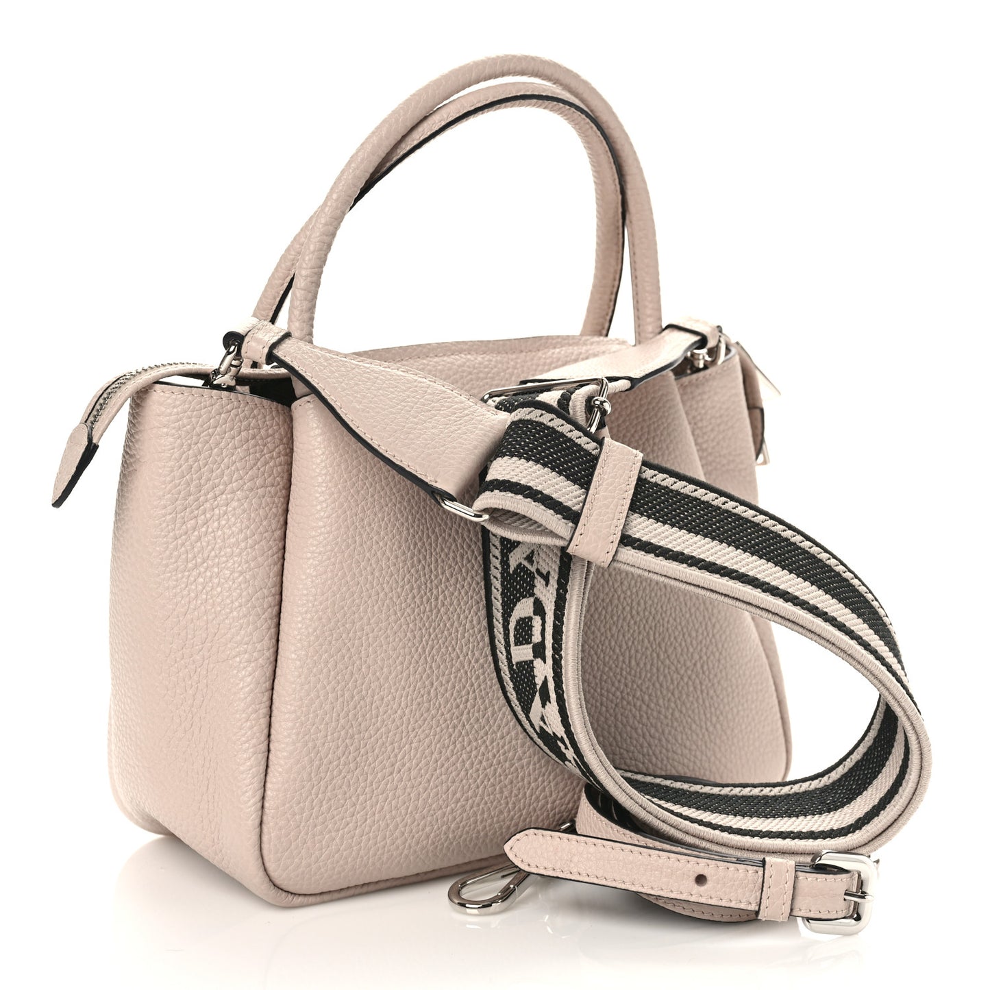 Vitello Daino Soft Small Zippered Top Handle Bag Ninfea