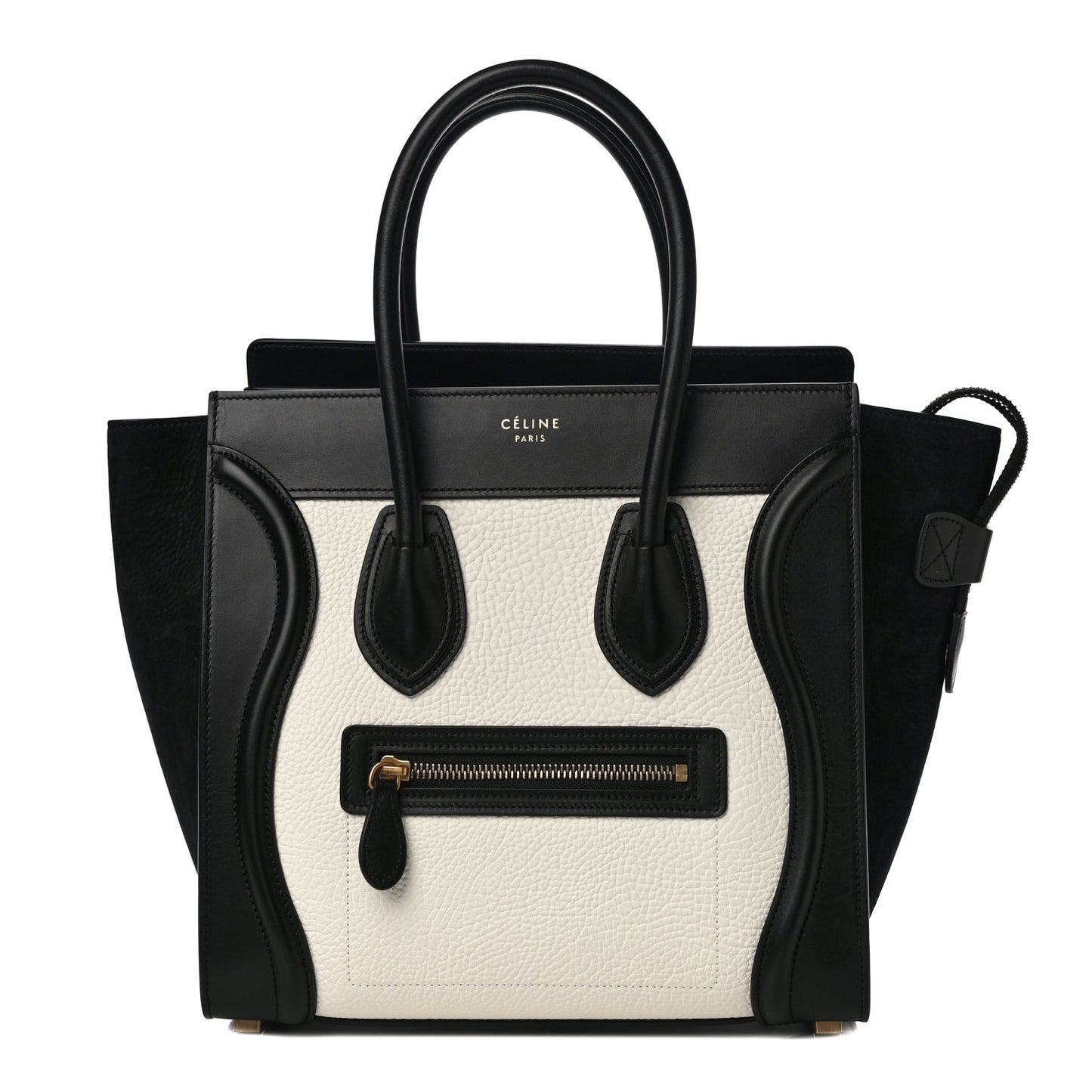 Bullhide Calfskin Micro Bi-Color Luggage Black White