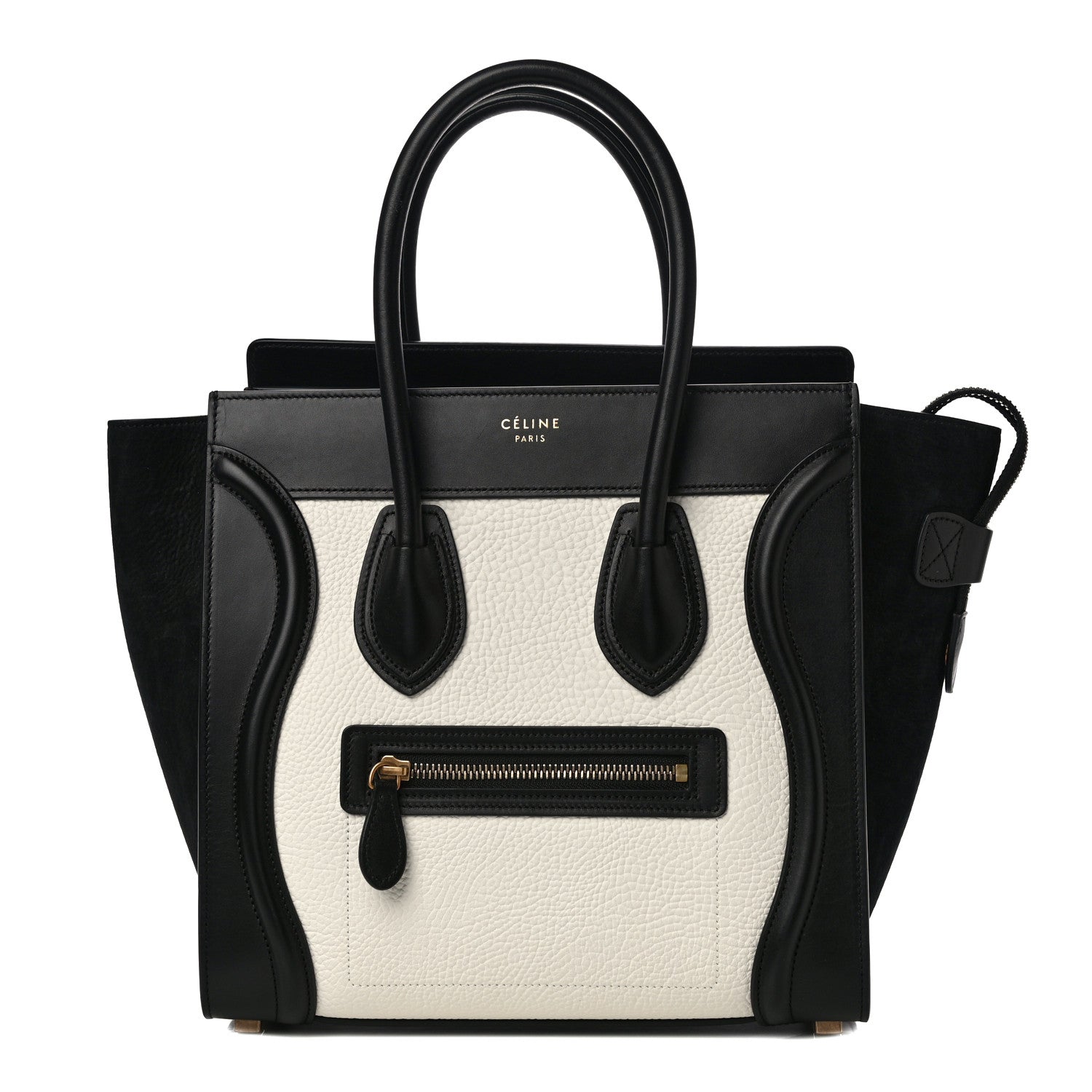 Celine Bullhide Calfskin Micro Bi-Color Luggage Black White 1 of 9
