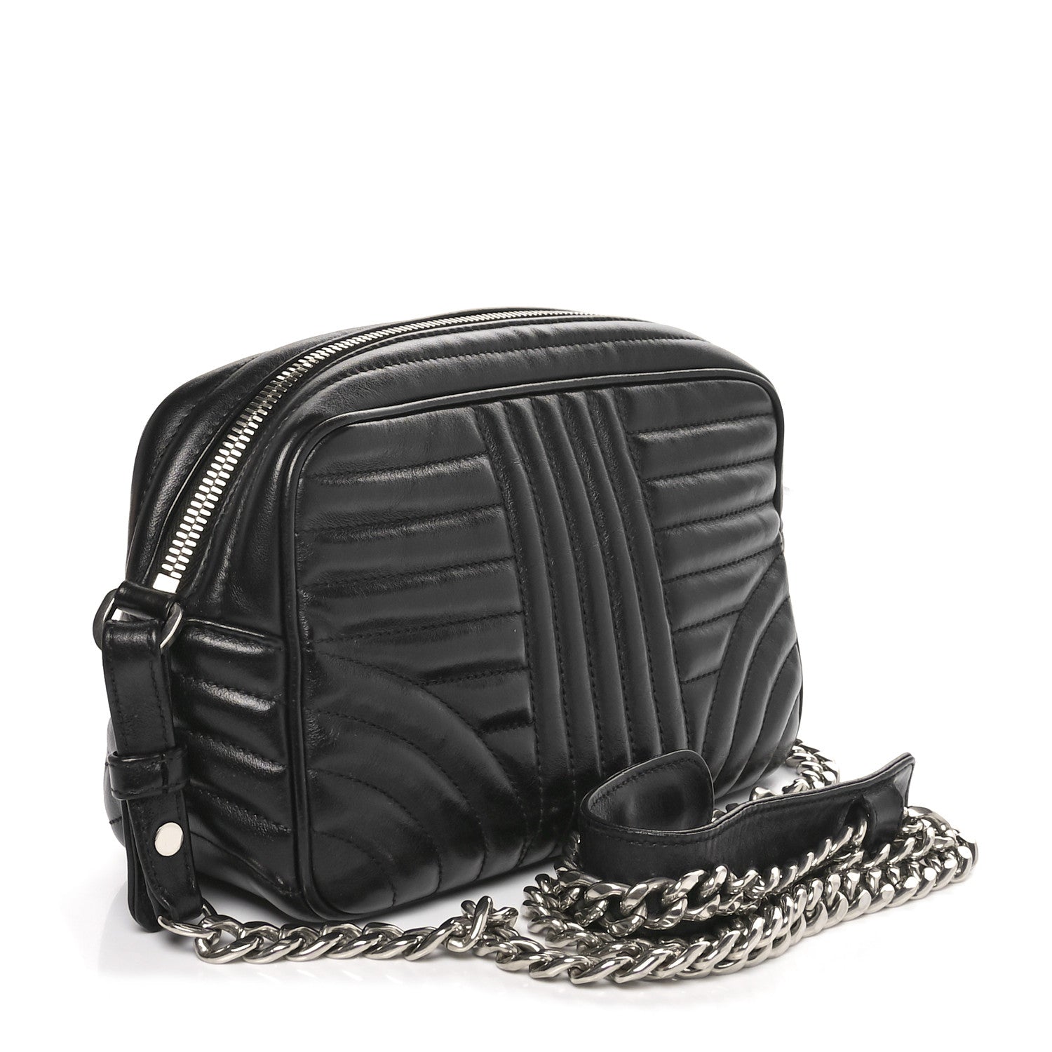 Prada Soft Calfskin Diagramme Camera Bag Black 2 of 9