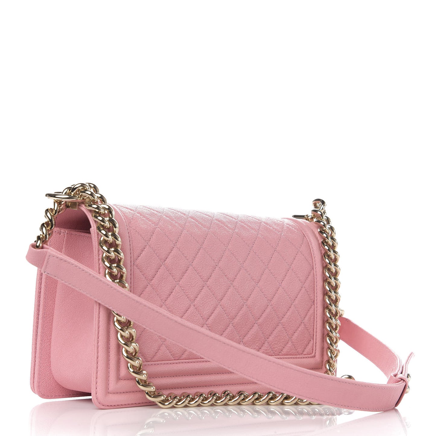 Caviar Quilted Medium Boy Flap Pink