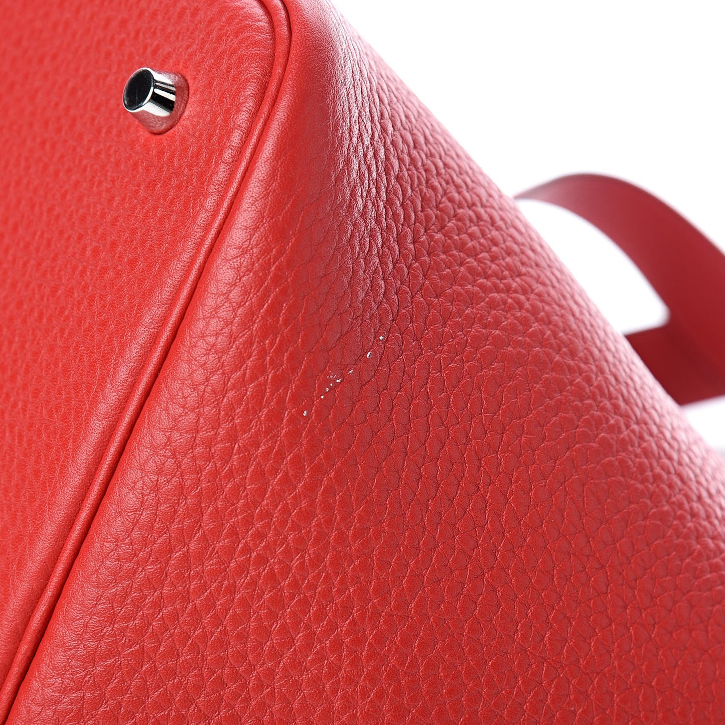 Taurillon Clemence Picotin Lock 22 MM Rouge Casaque