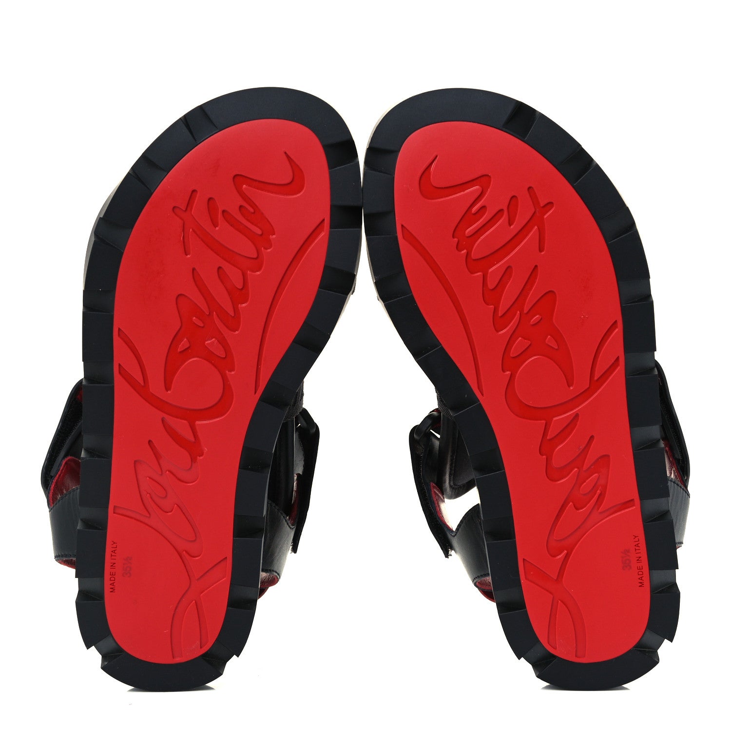 Christian Louboutin Calfskin Velcrissimo Flat Sandals 35.5 Black 7 of 12