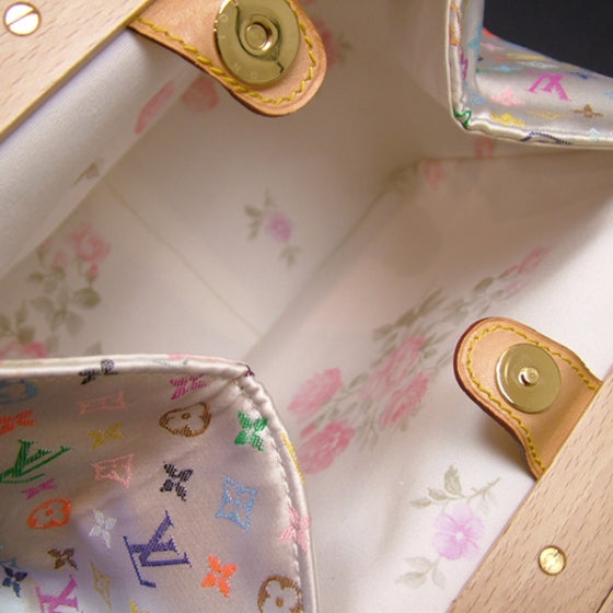 Louis Vuitton Monogram Multicolor Silk Satin Abelia White 6 of 8