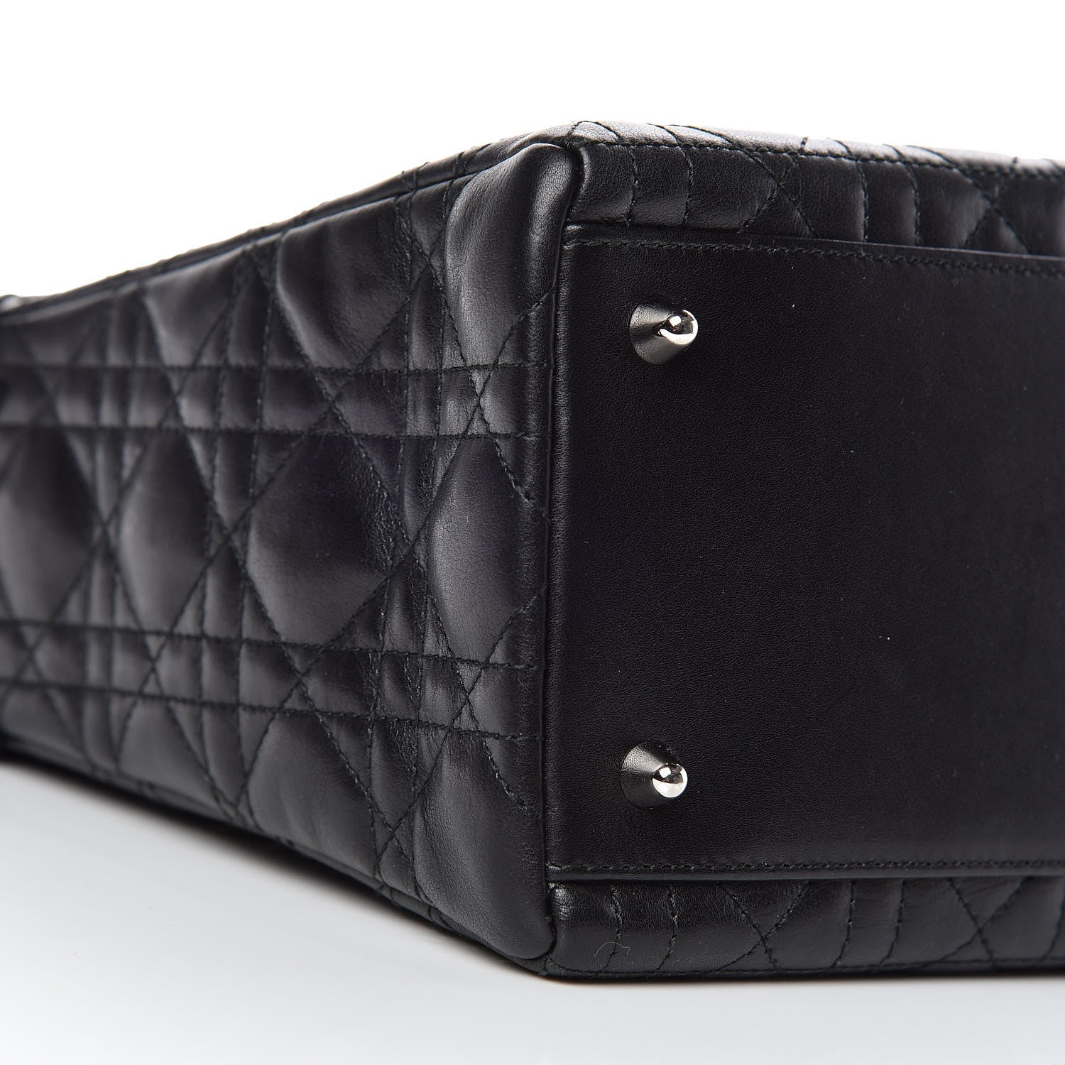 Christian Dior Lambskin Cannage Bow Medium Lady Dior Black 5 of 9