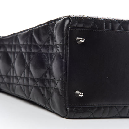 Christian Dior Lambskin Cannage Bow Medium Lady Dior Black 5 of 9