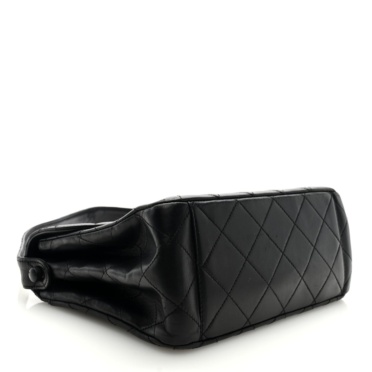 Lambskin Quilted CC Flap Shoulder Bag Black