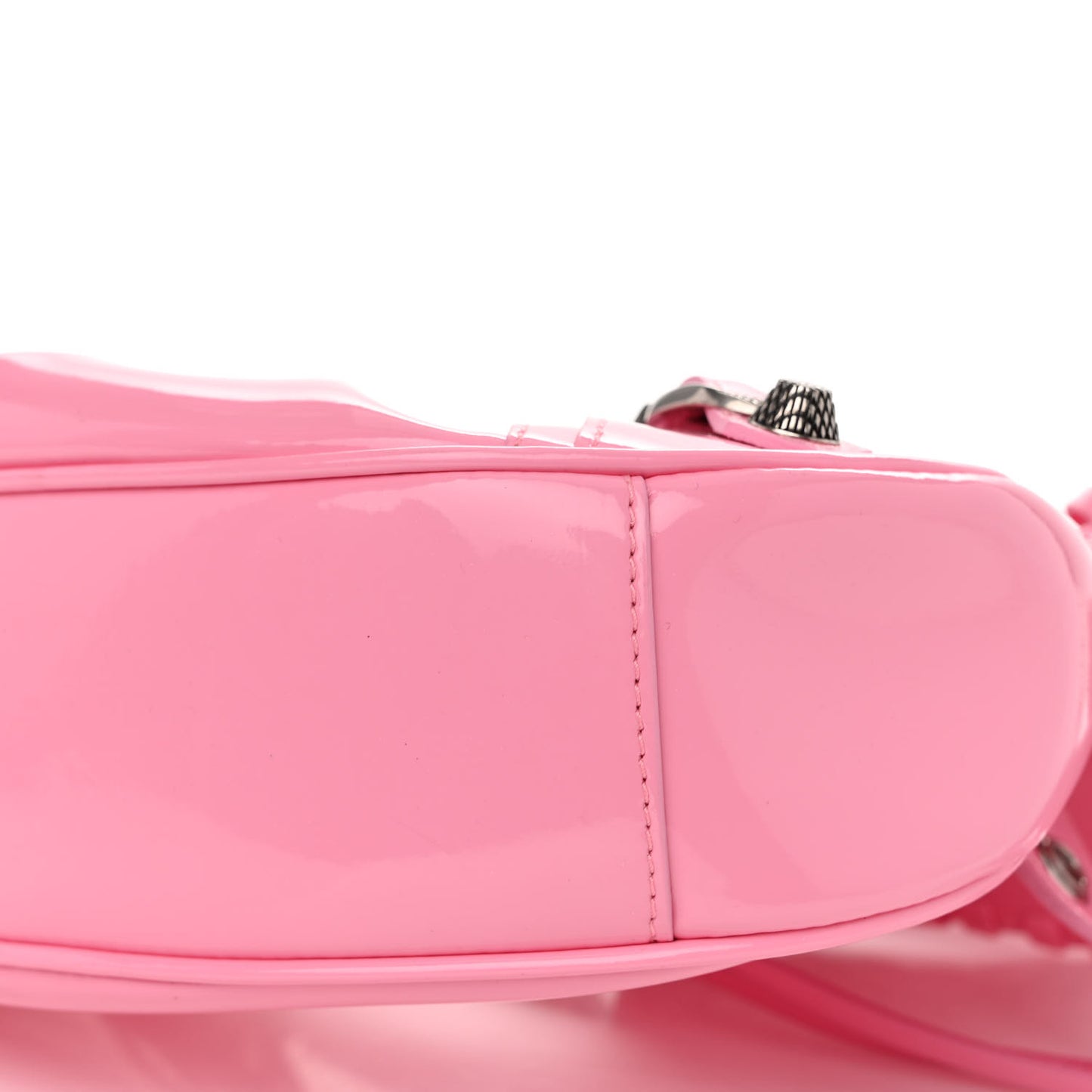 Patent Faux Leather Le Cagole Shoulder Bag XS Sweet Pink