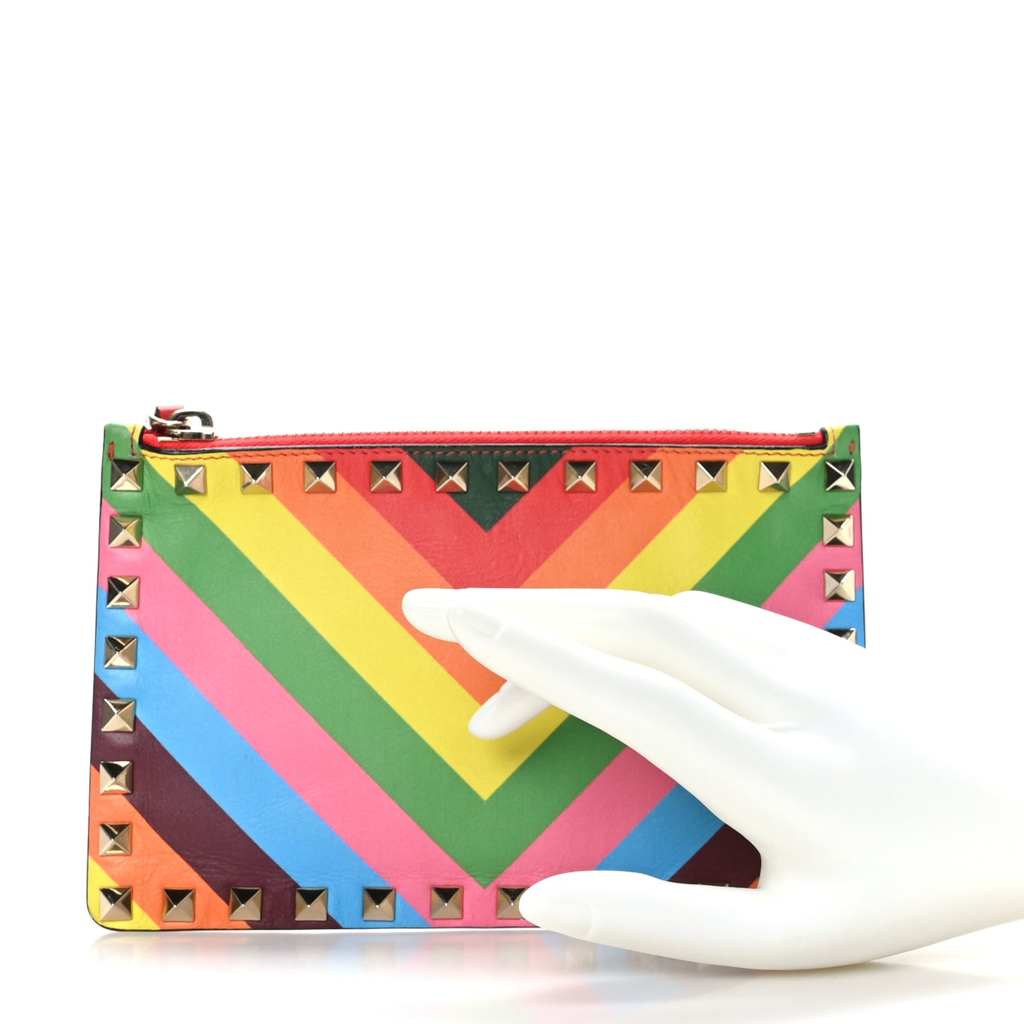 Vitello 1973 Small Rockstud Zip Pouch Multicolor