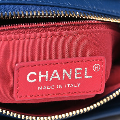 Chanel Aged Calfskin Quilted Small Gabrielle Hobo Blue 6 of 10