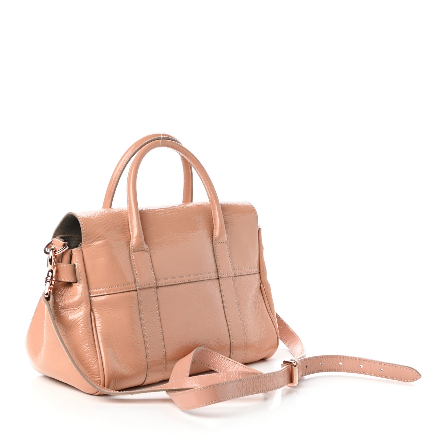 Wrinkled Patent Small Bayswater Plaster Pink