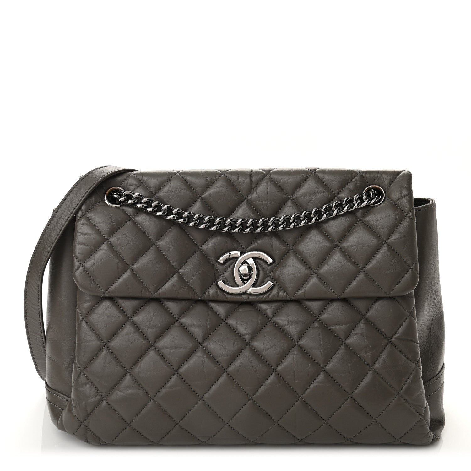 Chanel Aged Calfskin Medium Lady Pearly Flap Grey 1 of 10