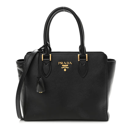 Prada Saffiano Soft Calfskin Small Zippered Tote Black 1 of 8