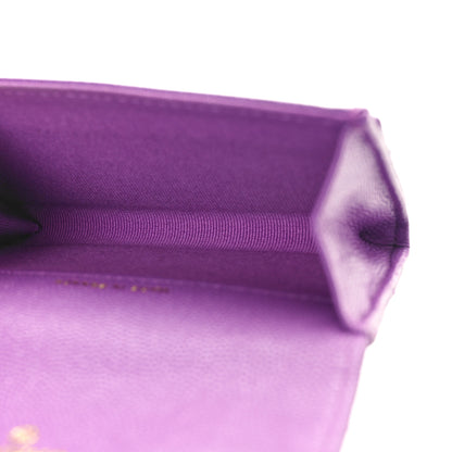 Chanel Caviar Quilted Flap Card Holder Wallet Purple 5 of 8