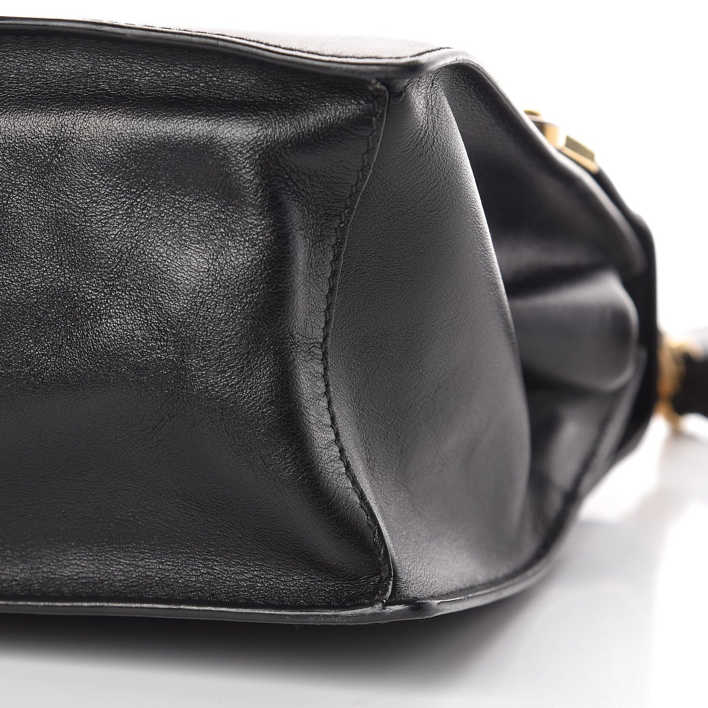 City Calfskin Saffiano Cahier Top Handle Bag Black
