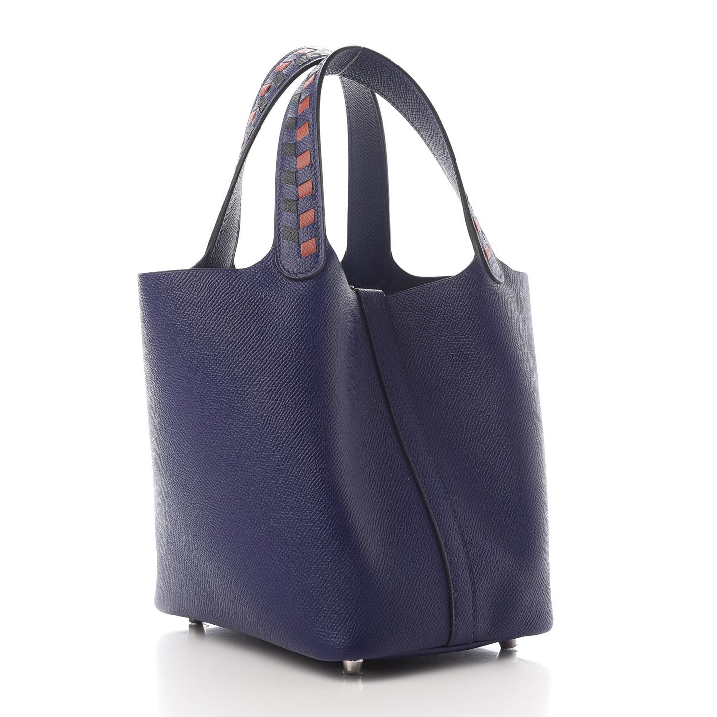 Epsom Tressage De Cuir Picotin Lock 18 PM Bleu Encre Brique Black