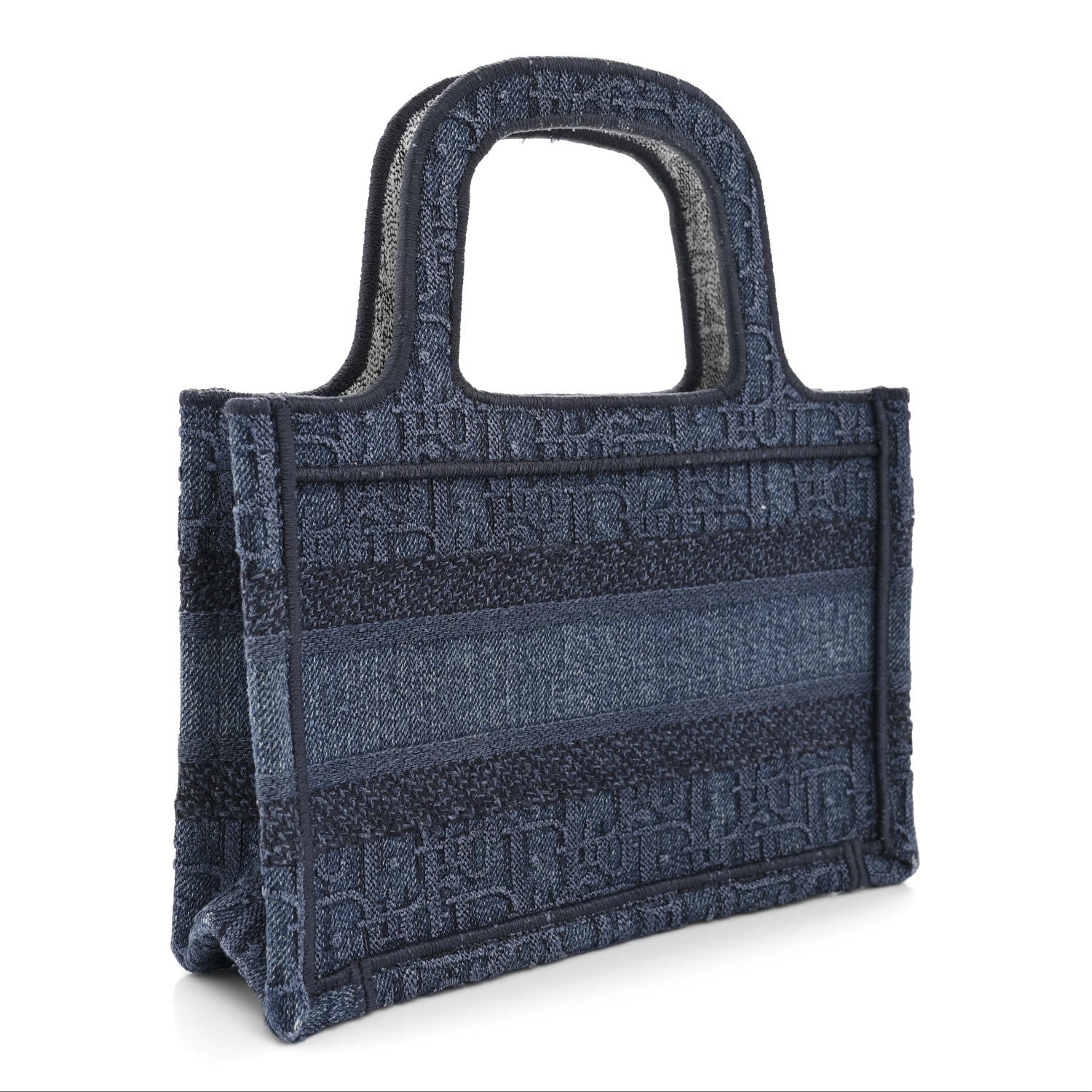 Christian Dior Oblique Denim Mini Book Tote Blue 3 of 11