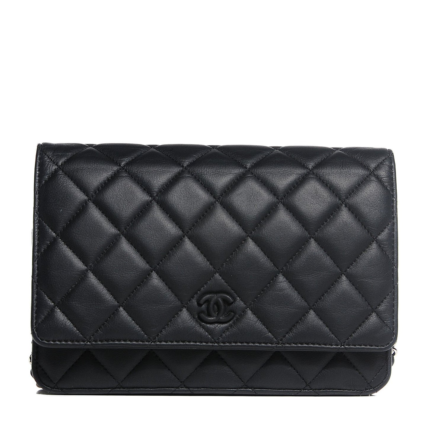 Calfskin Quilted Wallet On Chain WOC So Black