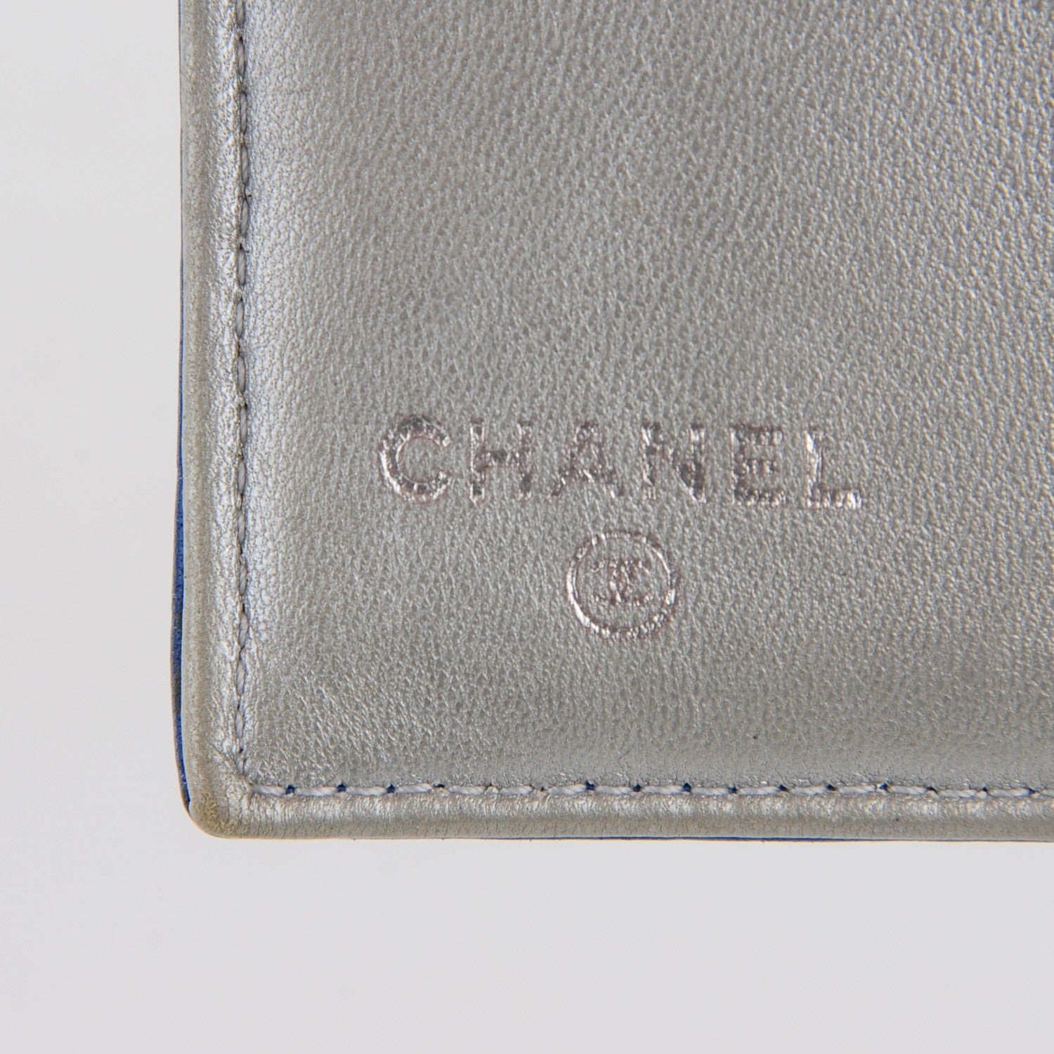 Chanel Lambskin Camellia Embossed French Wallet Blue 5 of 9