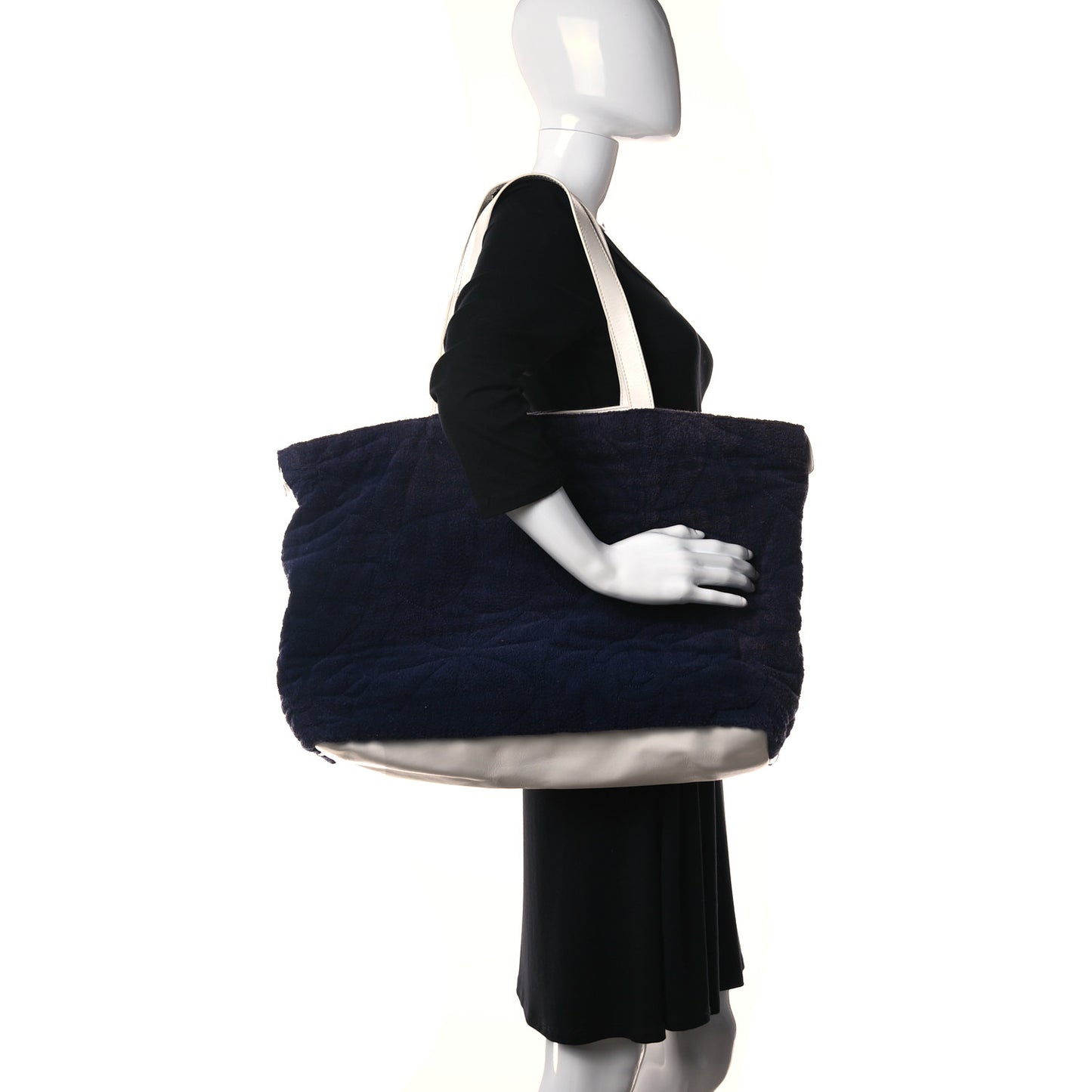 Terry Cotton CC Beach Tote Navy White