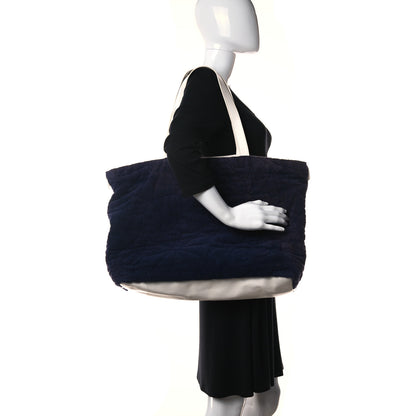 Chanel Terry Cotton CC Beach Tote Navy White 2 of 21