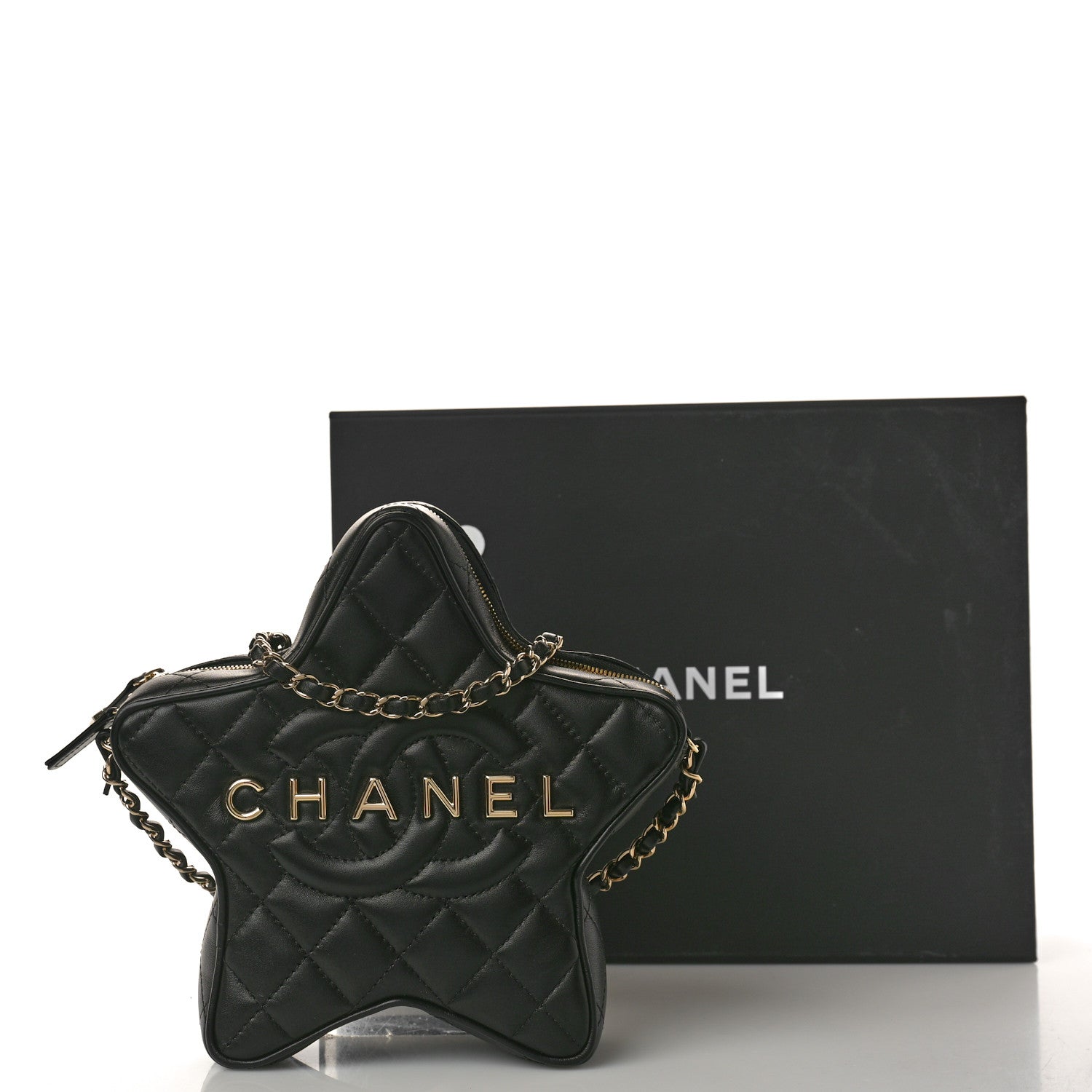 Chanel Lambskin Quilted Walk of Fame Star Bag Black 11 of 11