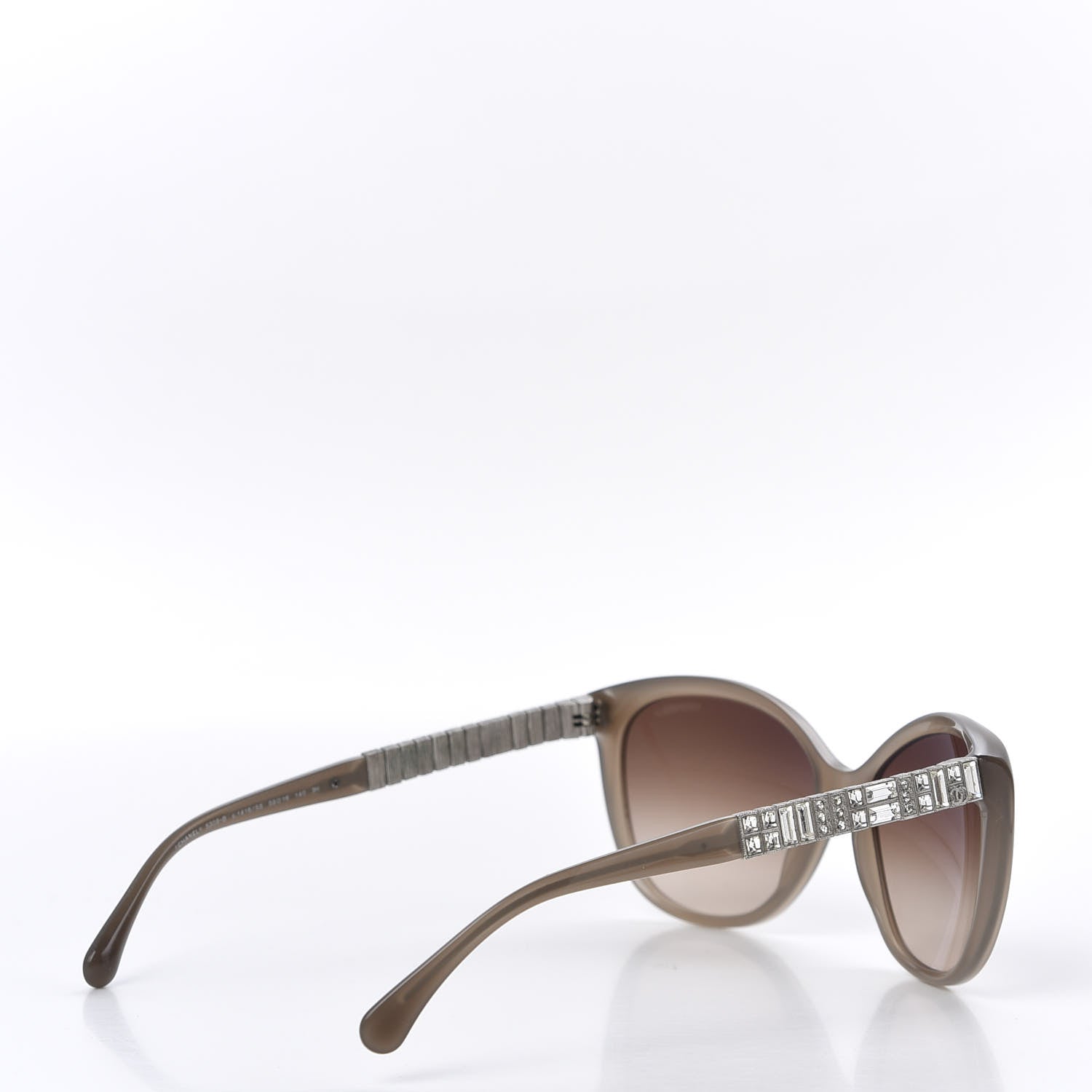 Chanel Crystal Baguette Cat Eye Sunglasses 5309-B Brown 3 of 8