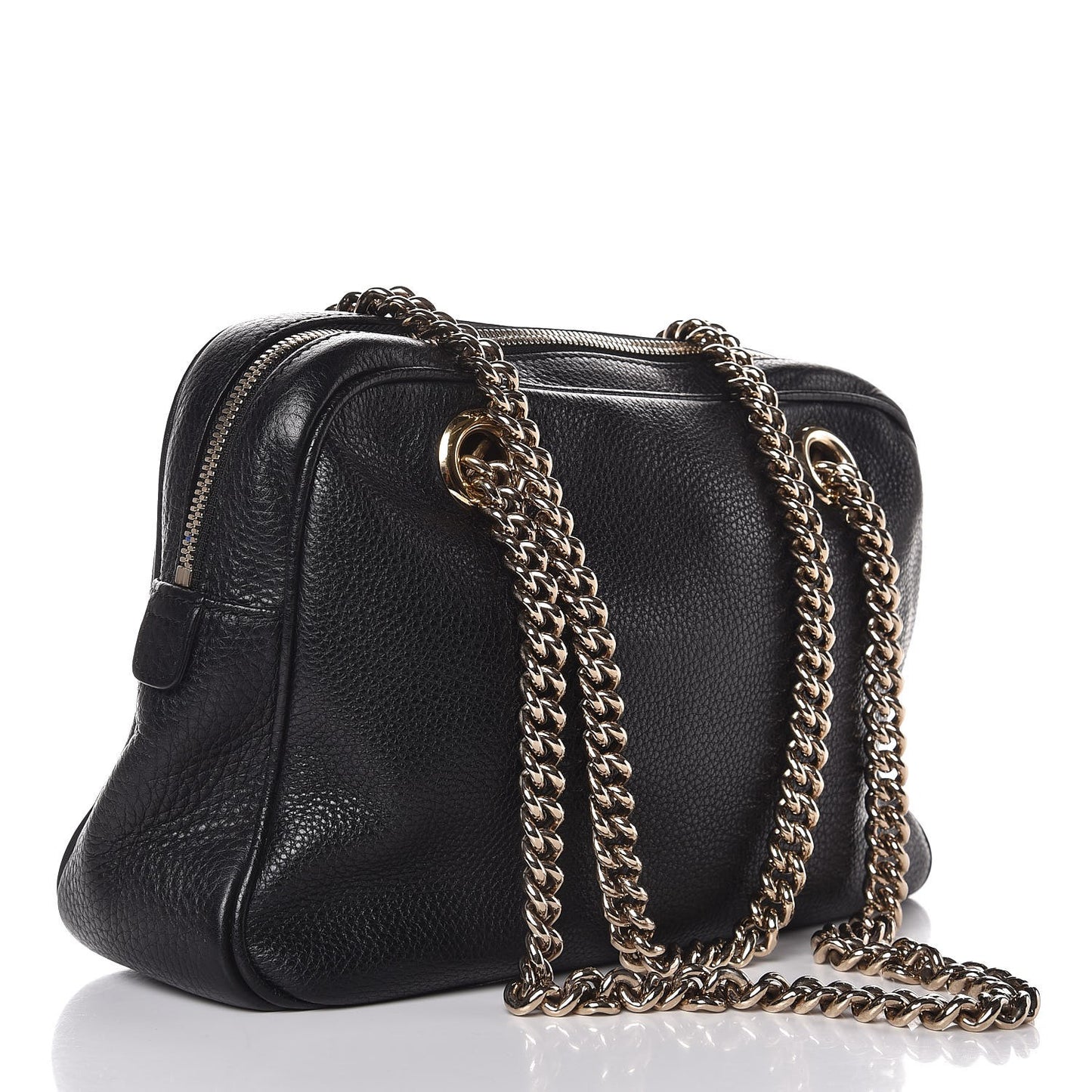 Pebbled Calfskin Small Soho Bowler Black