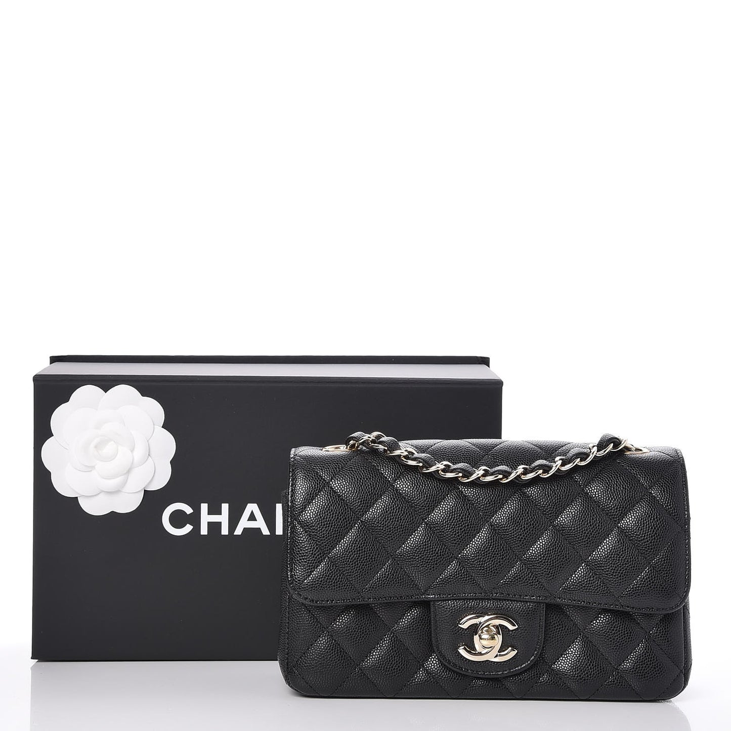 Caviar Quilted Mini Rectangular Flap Black
