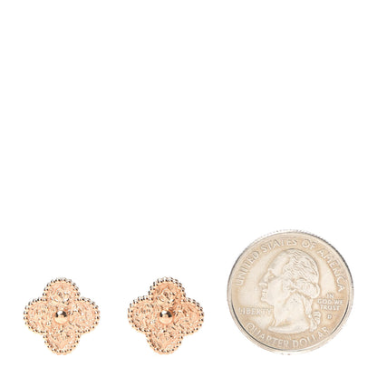 Van Cleef & Arpels 18K Rose Gold Vintage Alhambra Earrings 2 of 7