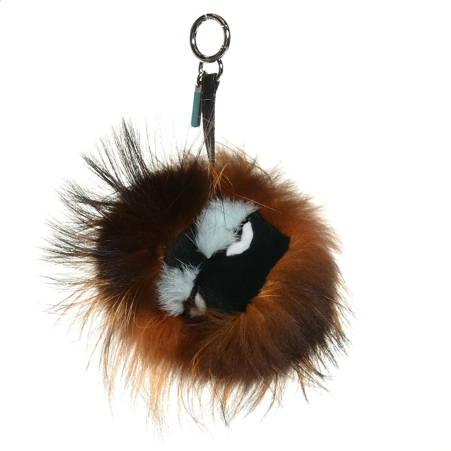 Fendi Fox Mink Rabbit Fur Vitello Flamingo Kooky Monster Bag Bug Charm Zucca Multicolor Black 1 of 5