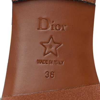 Christian Dior Canvas Embroidered Geometric Dway Mules Slide Sandals 36 Beige Multicolor 6 of 8
