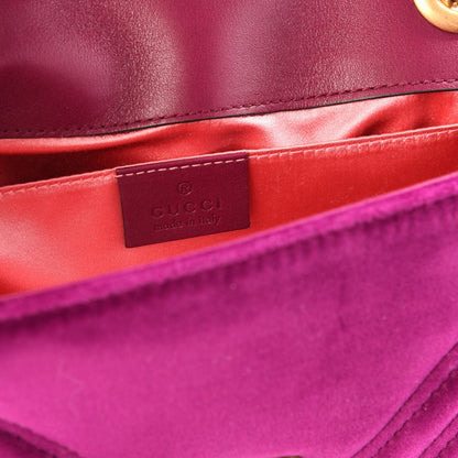Gucci Velvet Matelasse Mini GG Marmont Shoulder Bag Fuchsia Violet Cyclamen 7 of 9