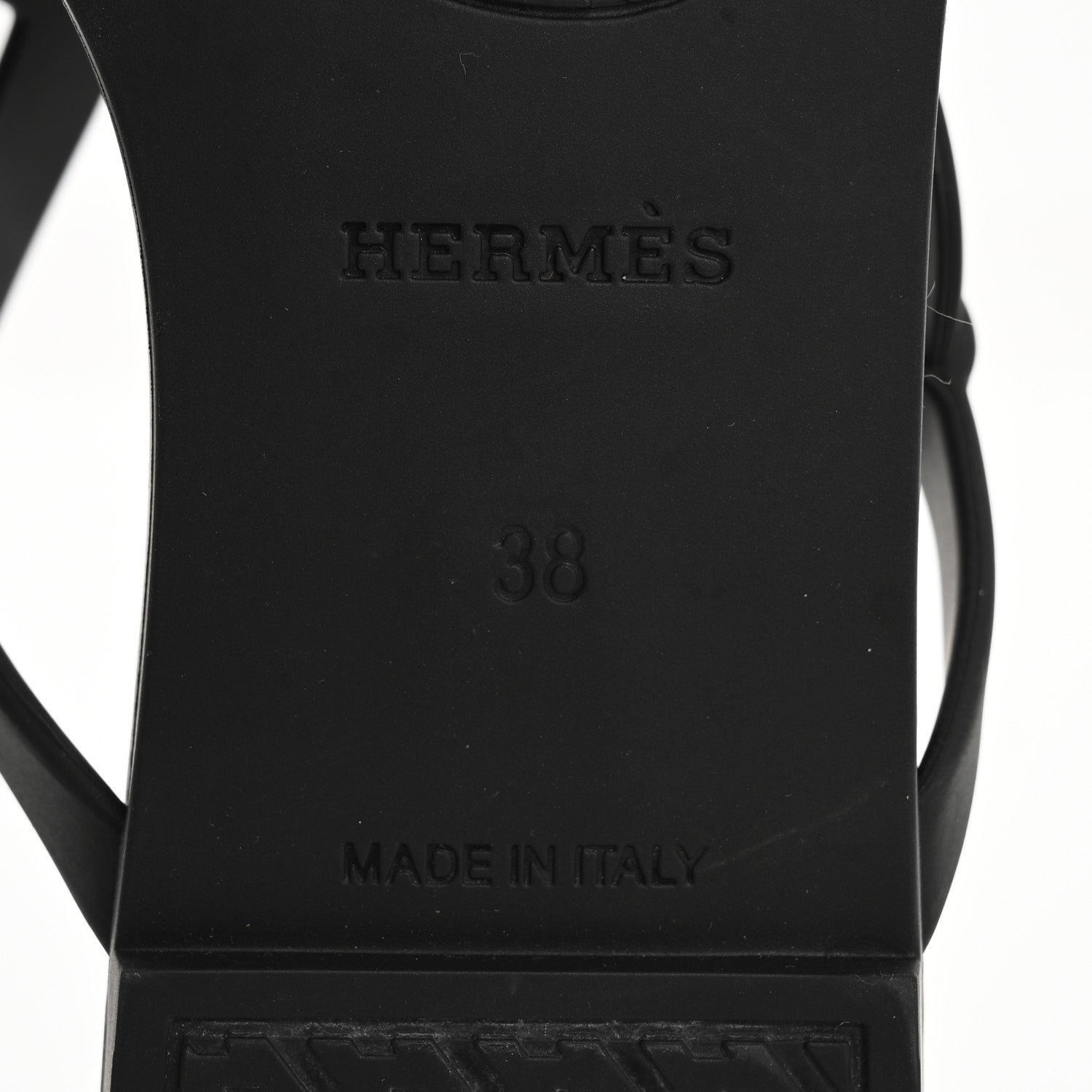 Hermes Rubber Womens Egerie Sandals 38 Black 8 of 8