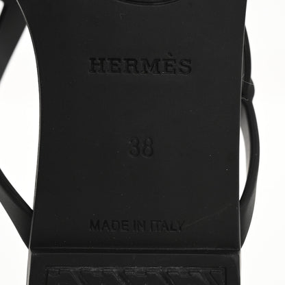 Hermes Rubber Womens Egerie Sandals 38 Black 8 of 8