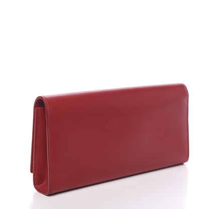 Saint Laurent Calfskin Monogram Cassandre Clutch Rouge Orient 2 of 12