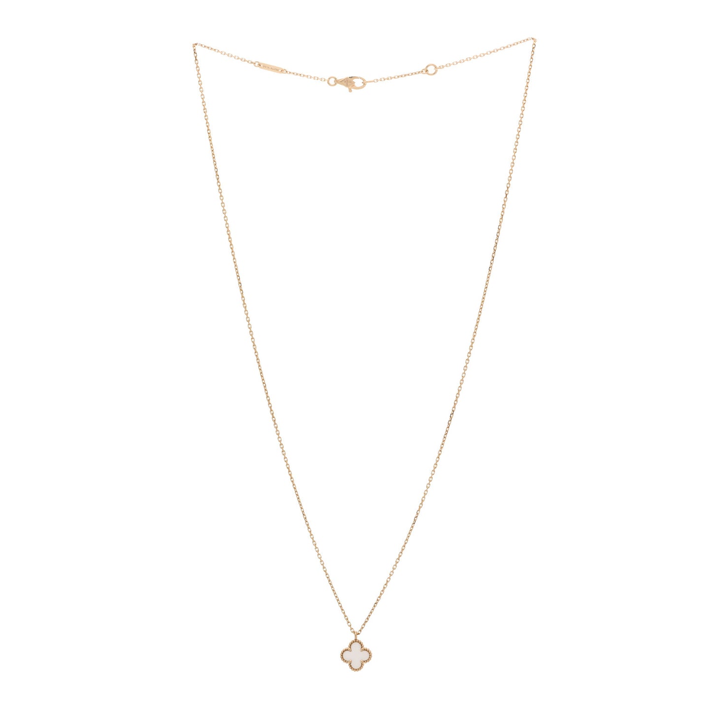 18K Yellow Gold Mother of Pearl Sweet Alhambra Pendant Necklace
