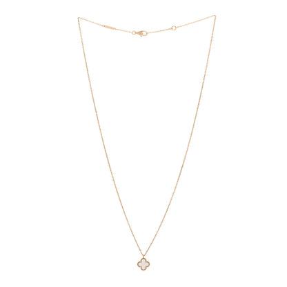 Van Cleef & Arpels 18K Yellow Gold Mother of Pearl Sweet Alhambra Pendant Necklace 3 of 4
