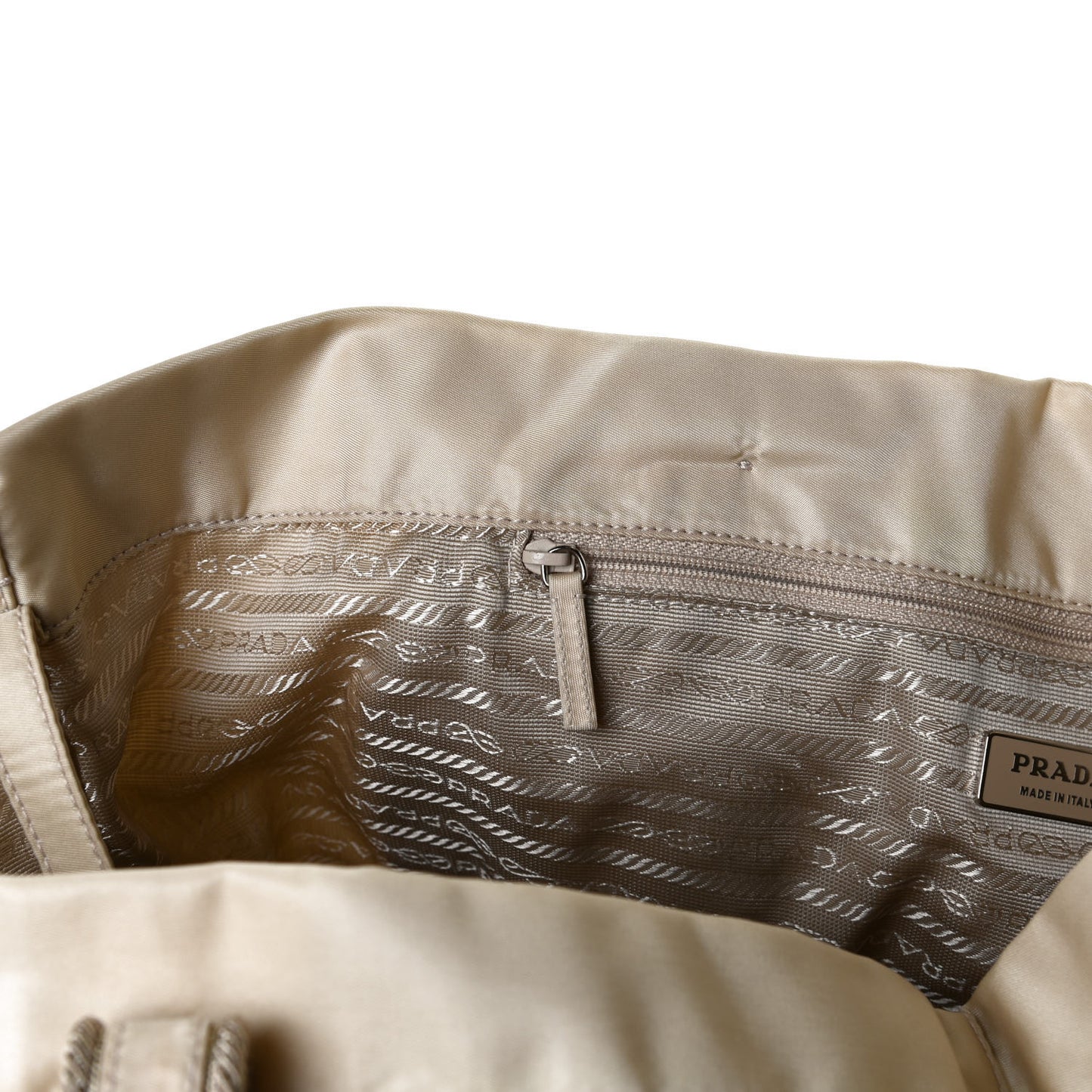 Tessuto Nylon Logo Tote Lino