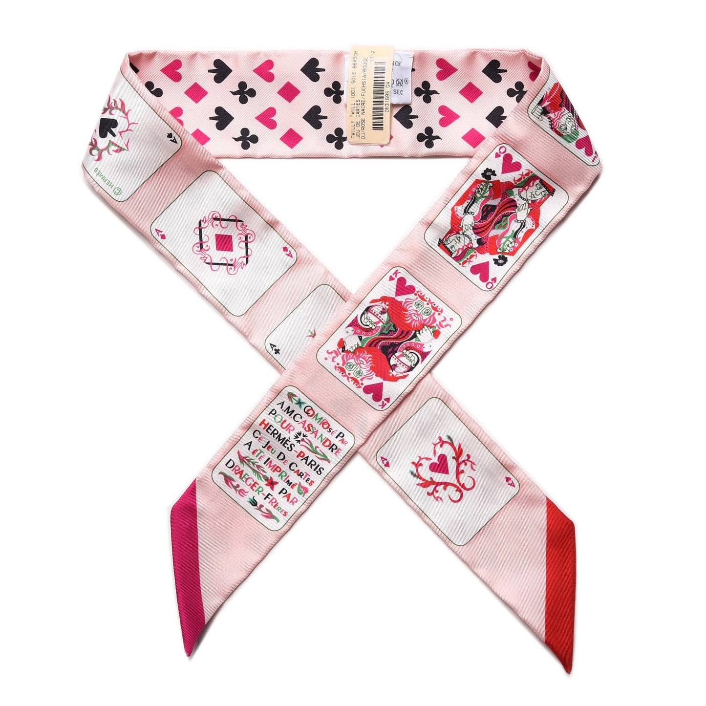Silk Jeu de Cartes Twilly Rose Nacre Fuchsia Rouge