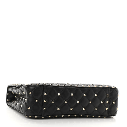 Valentino Garavani Lambskin Medium Rockstud Spike Shoulder Bag Black 4 of 9