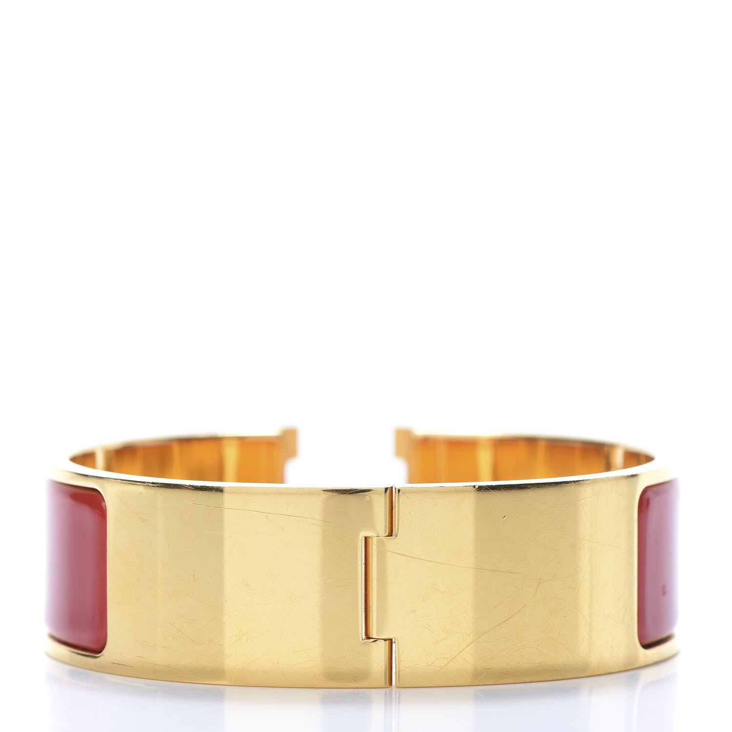 Hermes Enamel Wide Clic Clac H Bracelet PM Red 3 of 7