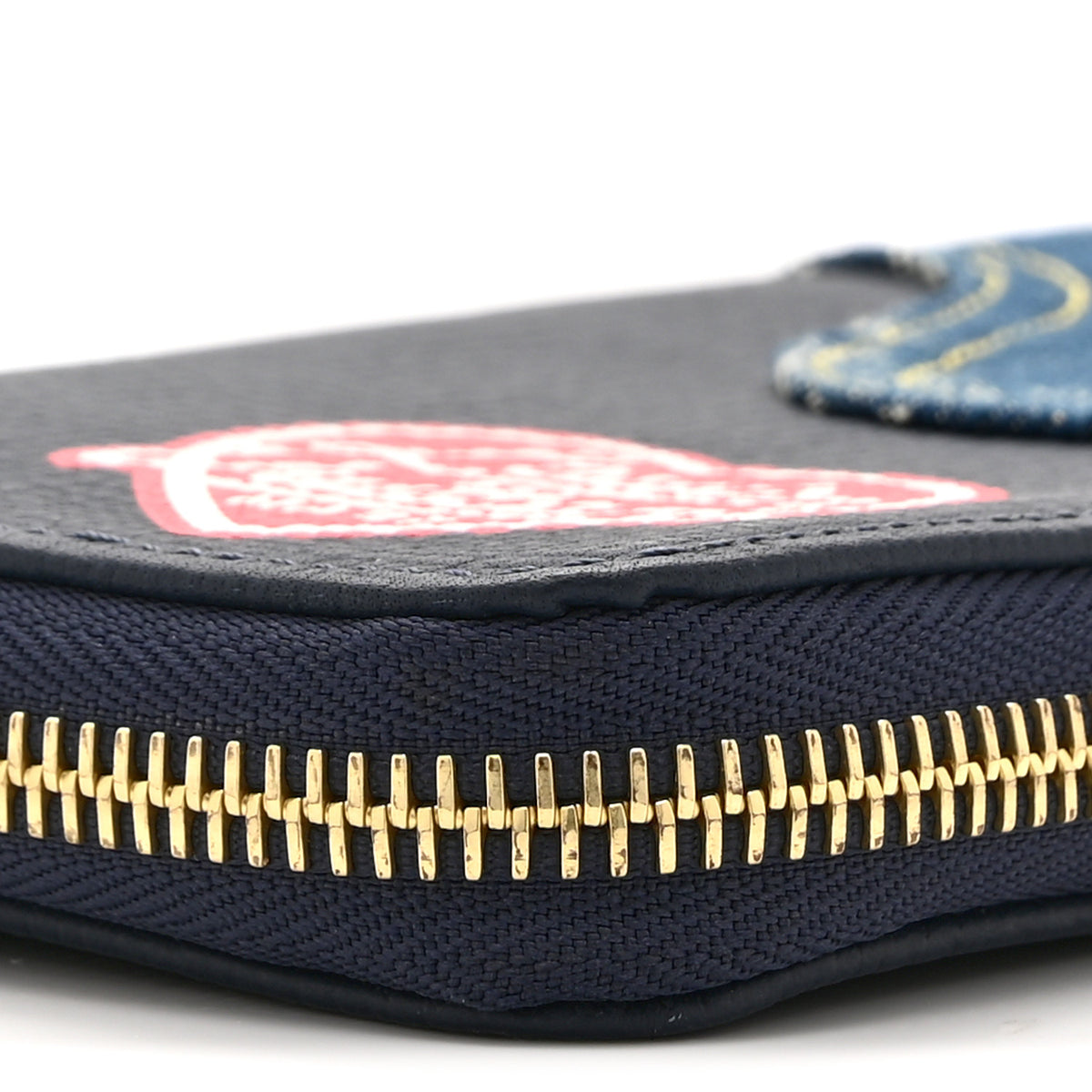 Louis Vuitton X NIGO Taurillon Monogram Denim Drip Zippy Vertical Wallet Blue 10 of 11