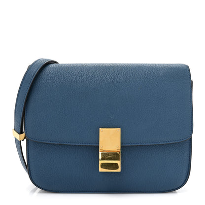 Celine Goatskin Medium Classic Box Flap Bag Deepsea 1 of 14